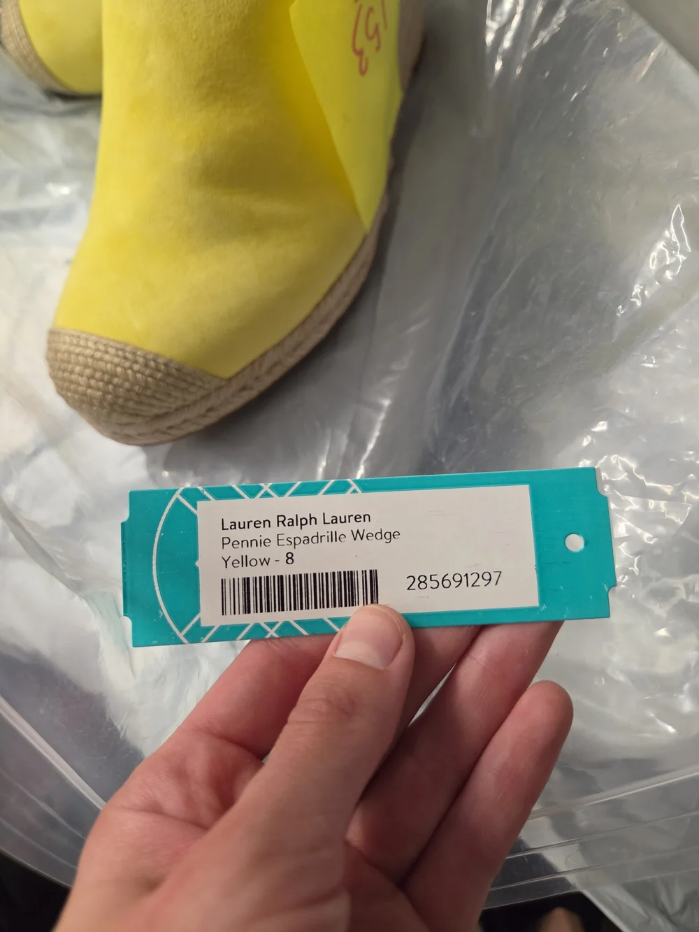 Lauren Ralph Lauren Yellow Espadrille Wedge Mule